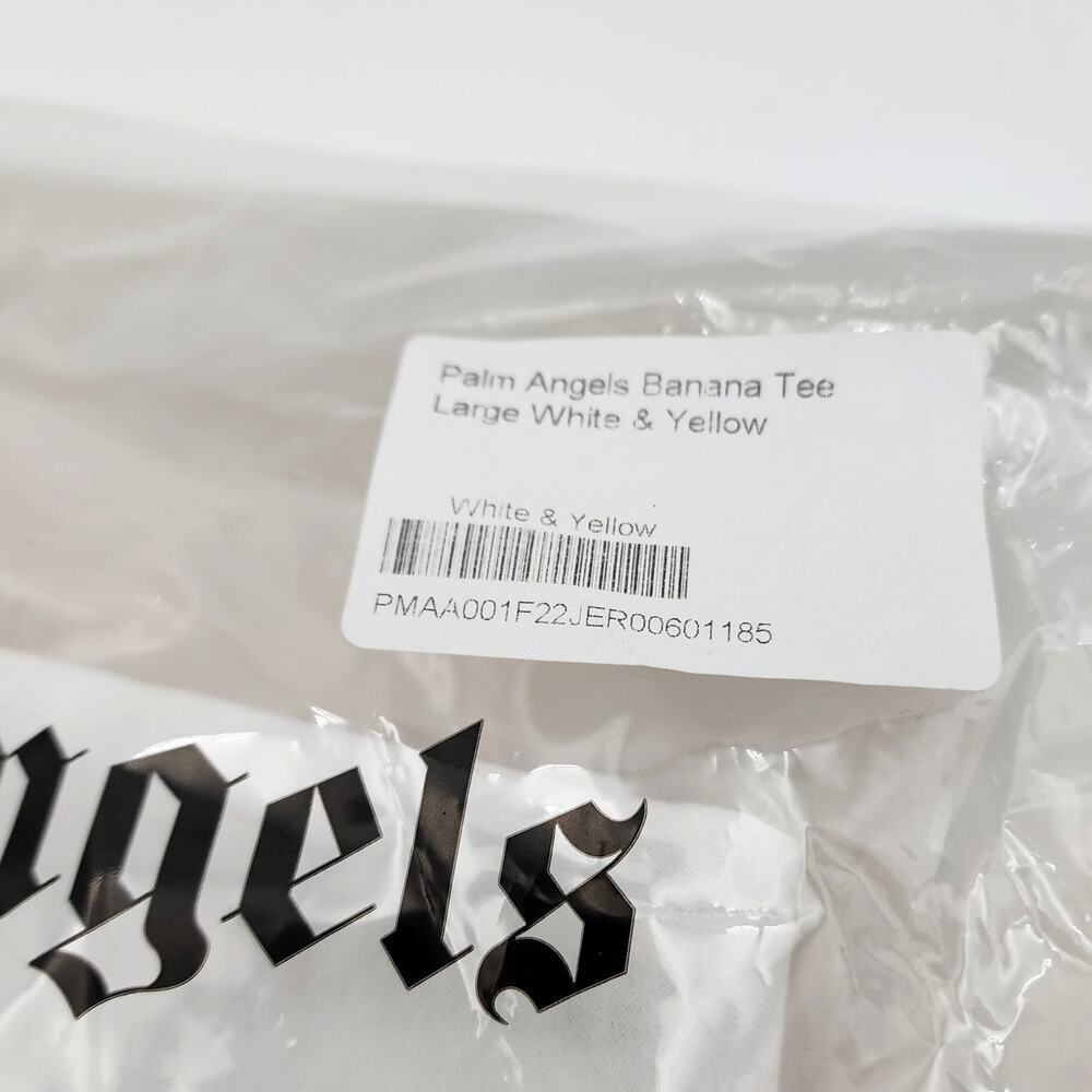 NWT PALM ANGELS Leopard Banana Classic Tee in White Size L - Picture 12 of 13